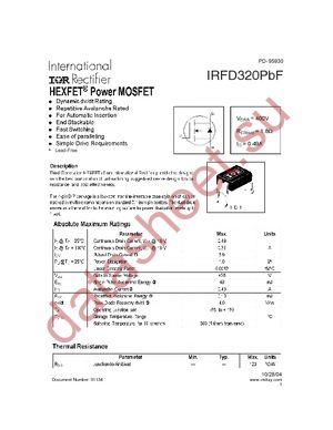 IRFD320PBF datasheet  